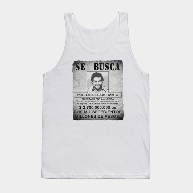 Narcos - Wanted: Pablo Escobar Tank Top by Wykd_Life